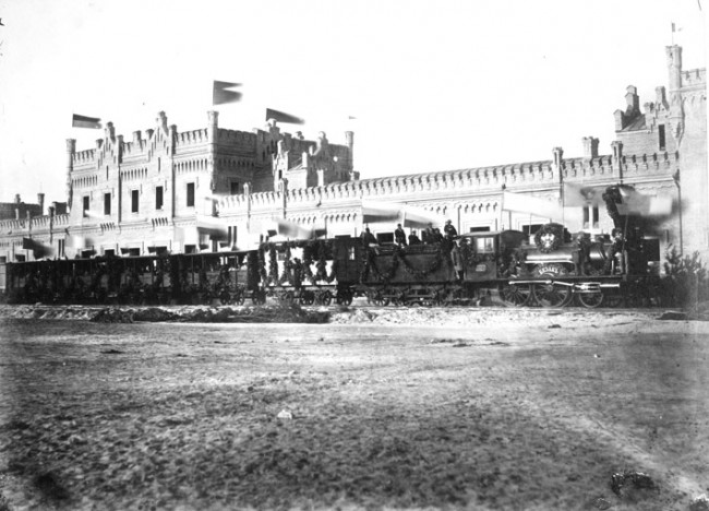 Железнодорожный вокзал в 1860 году