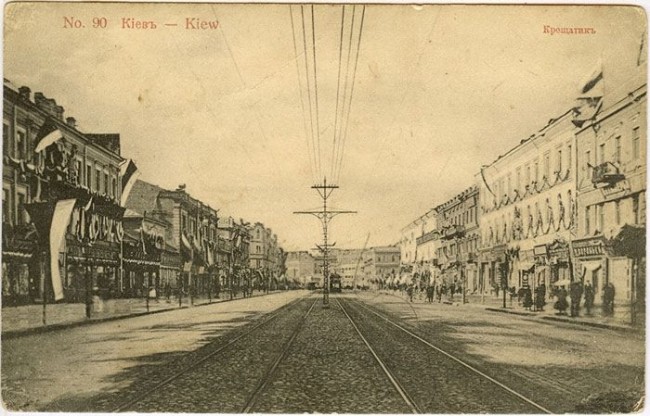 Трамвай на Крещатике в начале 20 века