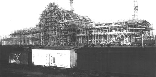Как строили здание вокзала в 1927 году в Киеве, черно-белое фото