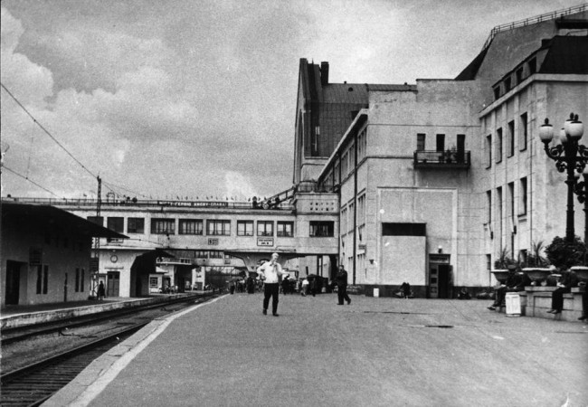 Восстановленный после войны ЖД вокзал Киева, 50-е годы 20 века
