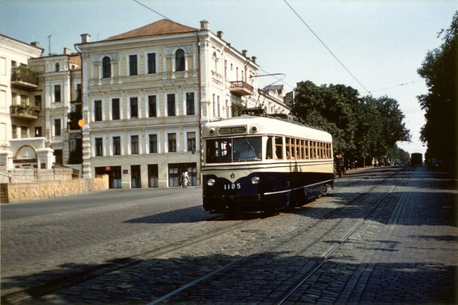 Трамвай на Владимирской улице 1959 год