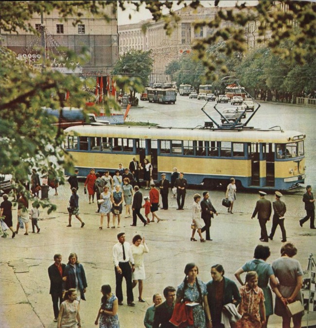 1976 год. Европейская (Ленинского Комсомола) площадь, трамвай