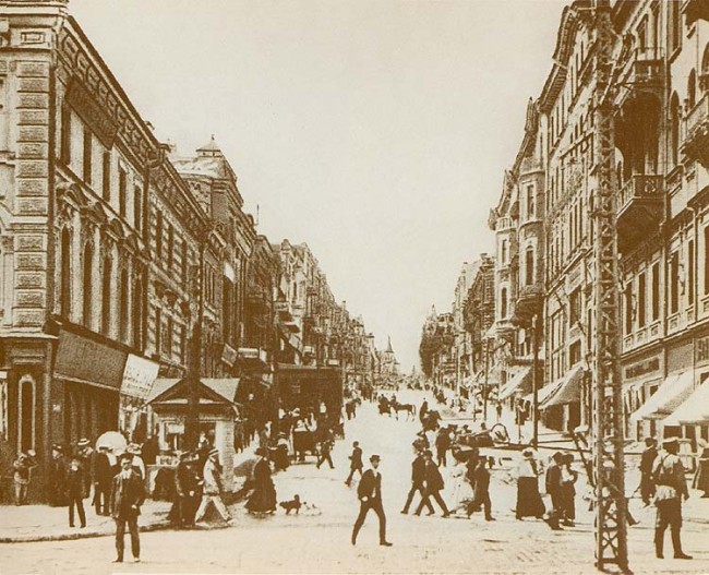 Крещатик и улица Прорезная в начале 20 века