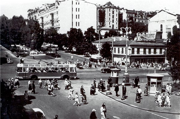 Бульвар Шевченко и Бессарабская площадь в 1950 году