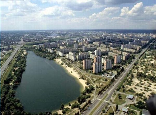 1980-е годы. Вид на массив Оболонь с воздуха Оболонь, Киев, фото