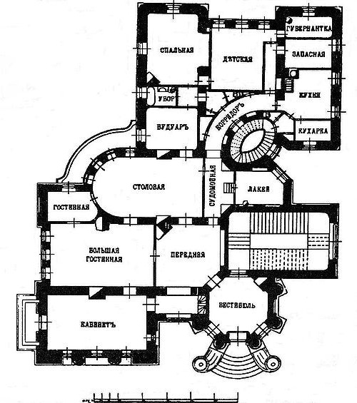 План дома с химерами, начало 20 века