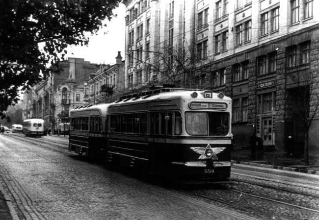Трамвай, улица Коминтерна, Киев, 60-е годы