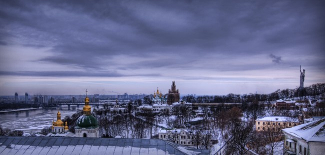Вид на Киев зимой