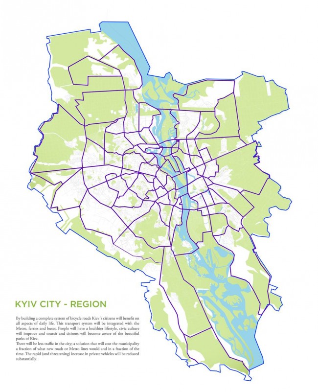 Как выстроить систему велосипедных дорог в Киеве, проект