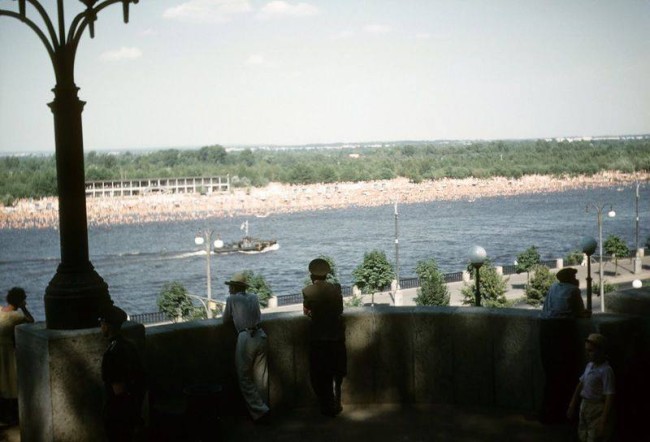1958 год. Труханов остров, вид с Правого берега. Фото Джон Шульц.