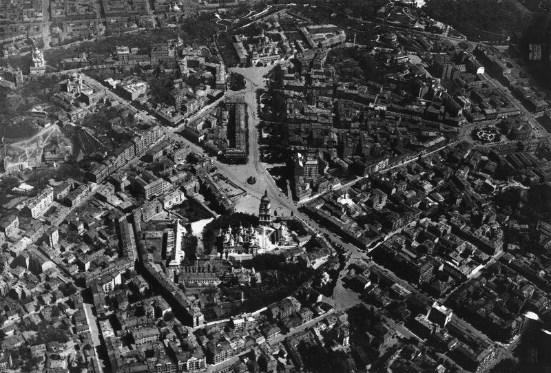 Вид на Киев с воздуха, 1918 год, центр города
