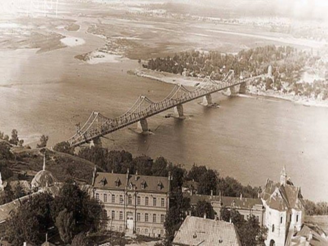 Несуществующий ныне мост Евгении Бош в Киеве