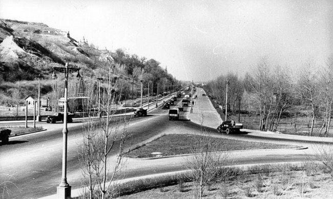 1959 год. Вид на набережную Днепра от моста Патона