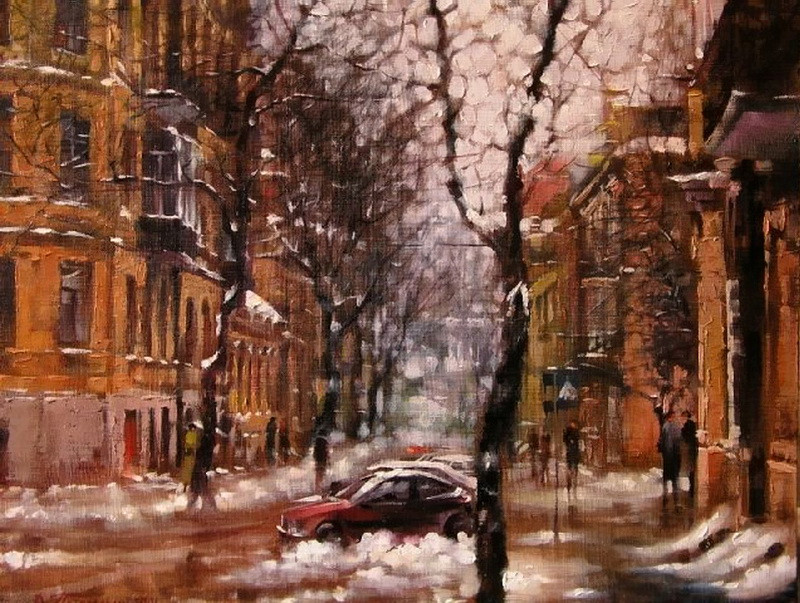 Виталий Петровский Городской пейзаж Киев зима