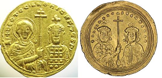 Золотий солід Никифора ІІ Фоки; гістаменон Василія ІІ Болгаробойця﻿